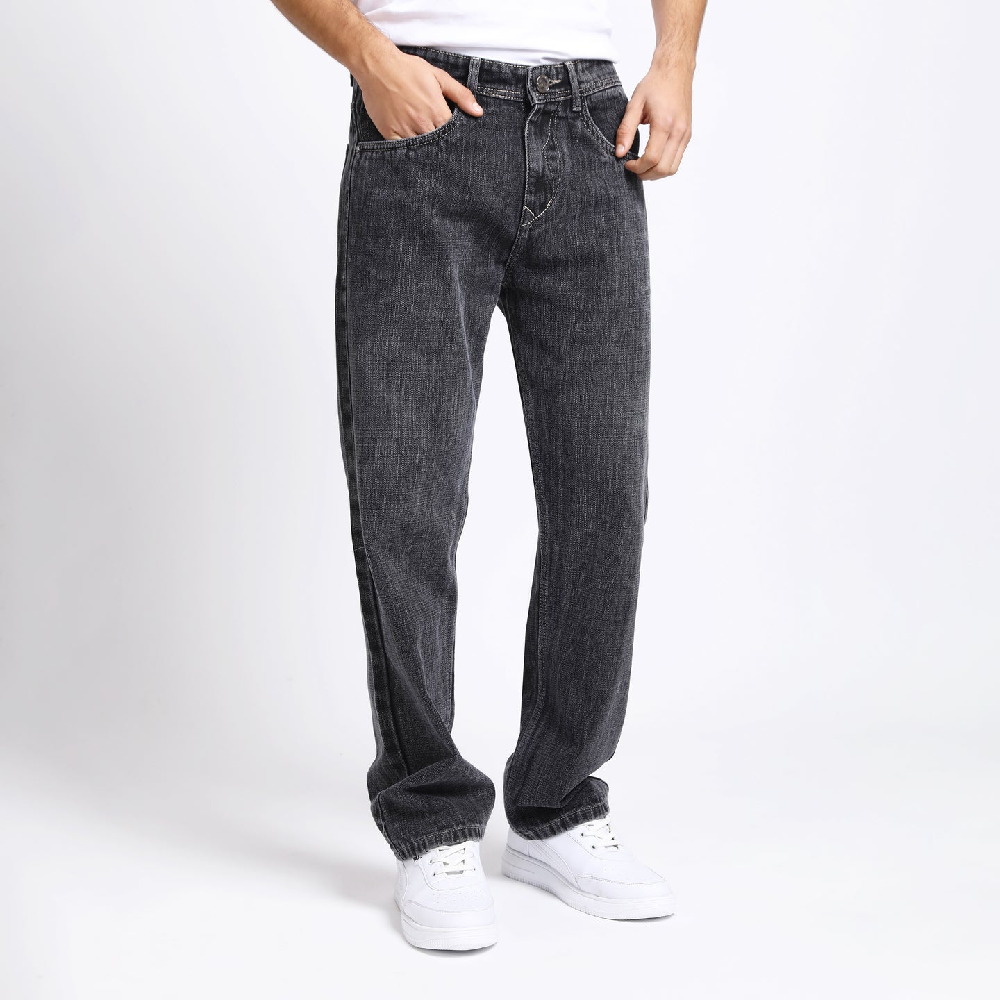 DARK GREY BAGGY FIT JEAN TEDDY 4753-1